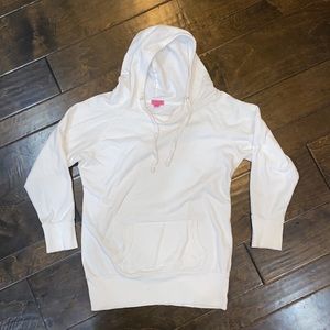 Love Peace Hope White hooded sweatshirt w/ pocket